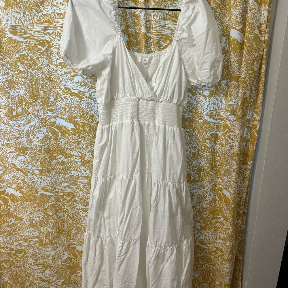 A loves A White Puff Short Sleeve Dress